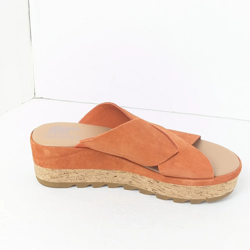 Sorel Orange Suede Cameron Sandals - Picture 11 of 16
